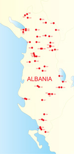 Albanian Dialects map
