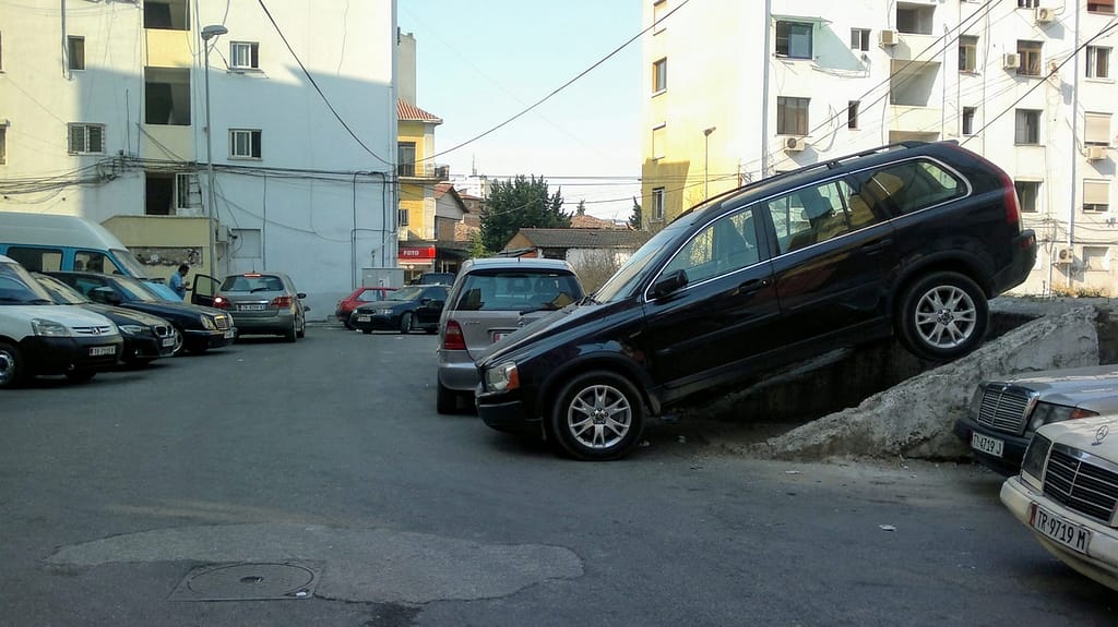 Creative parking in Tirana