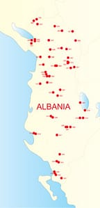 Albanian Dialects map (c) AlbanianLiterature.net