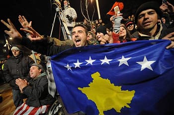 Kosovars celebrate the independence of Kosovo