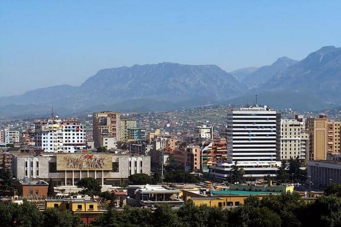 View of Tirana Albania